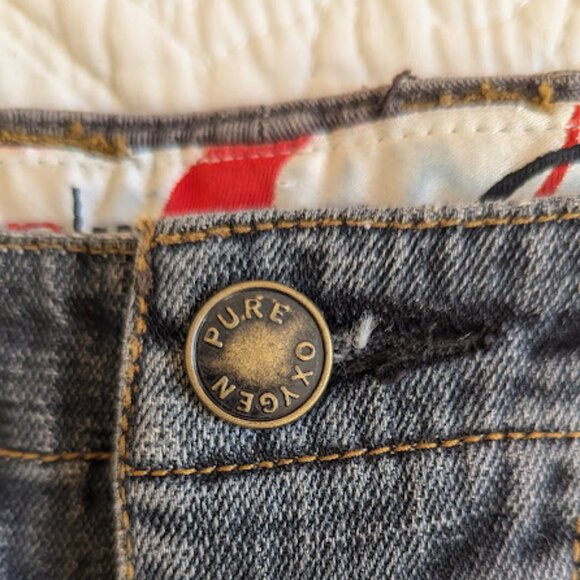 Denim skirt w Leather details- Made in Italy Size Small - Picture 8 of 16